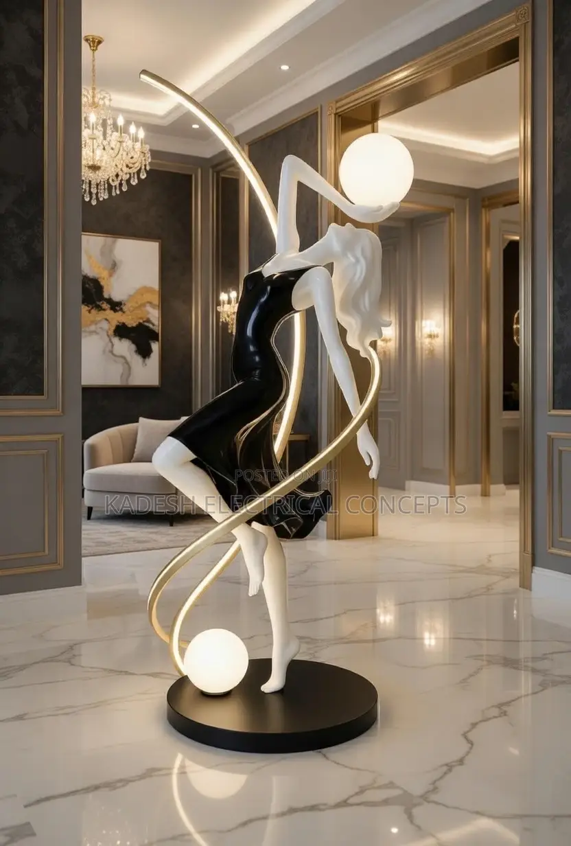 Creative Art Sculpture Ballerina RGB Floor Lamp Interior Lighting Club