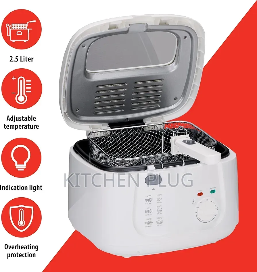 Eurosonic Es-2800 3-Liter Deep Fryer in White