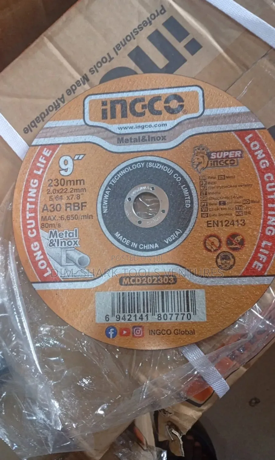 9"Inch Ingco Abrasive Metal Cutting Disc(230mm) in Diameter