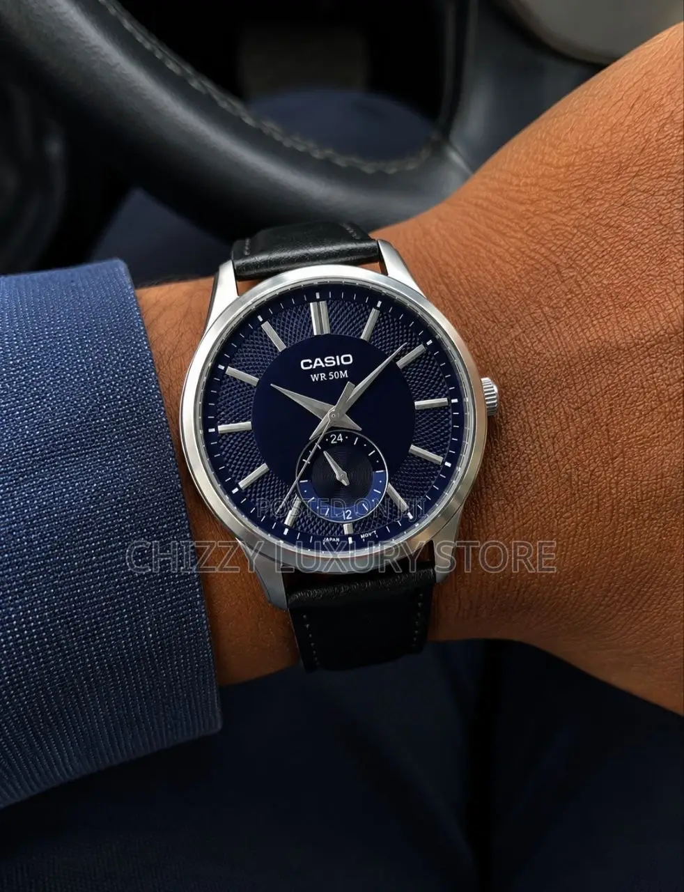 New Casio Quality Luxury Men Genuine Leather Wristwatch
