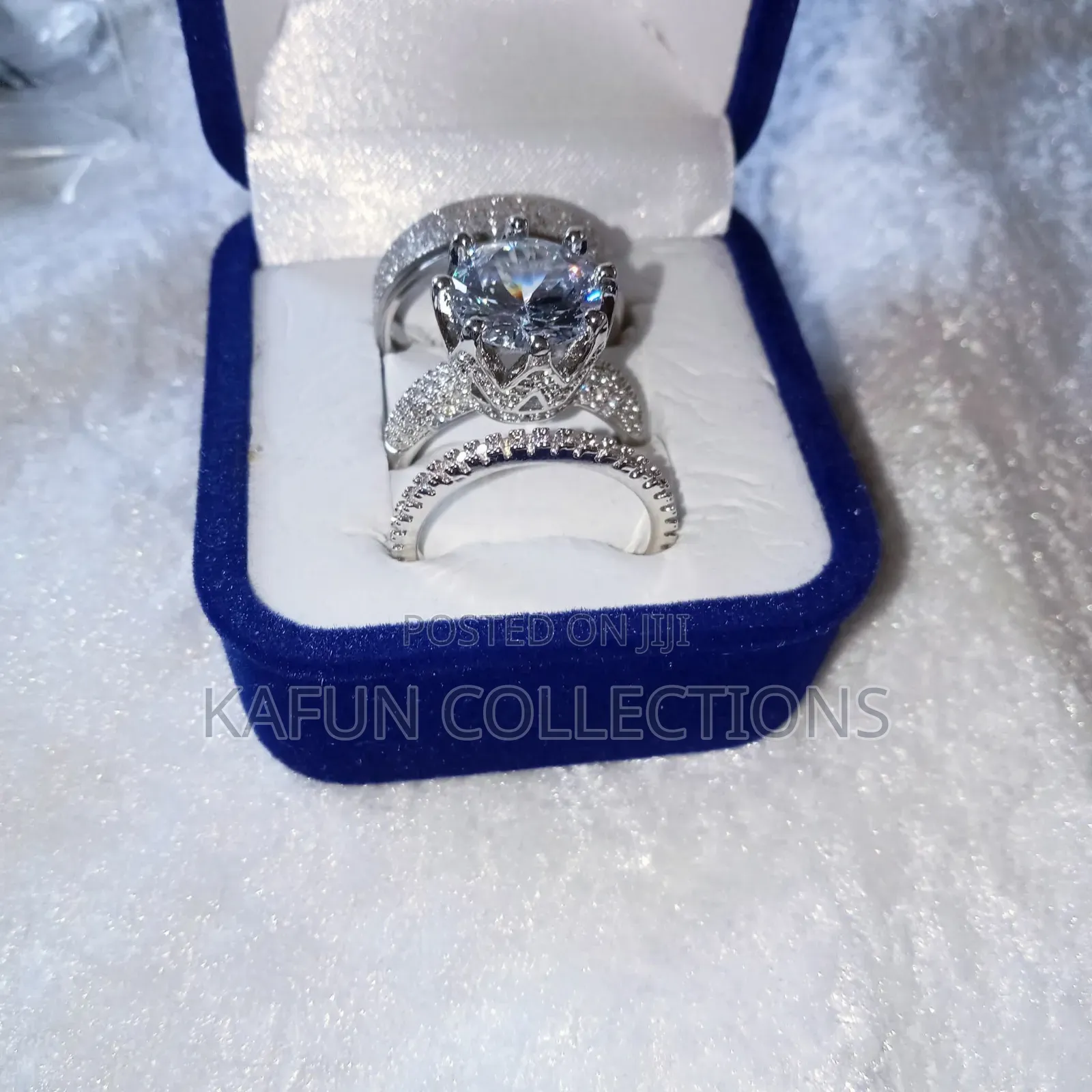 Non Tarnishing Titanium Steel and Zirconia, Couples Ring Set.