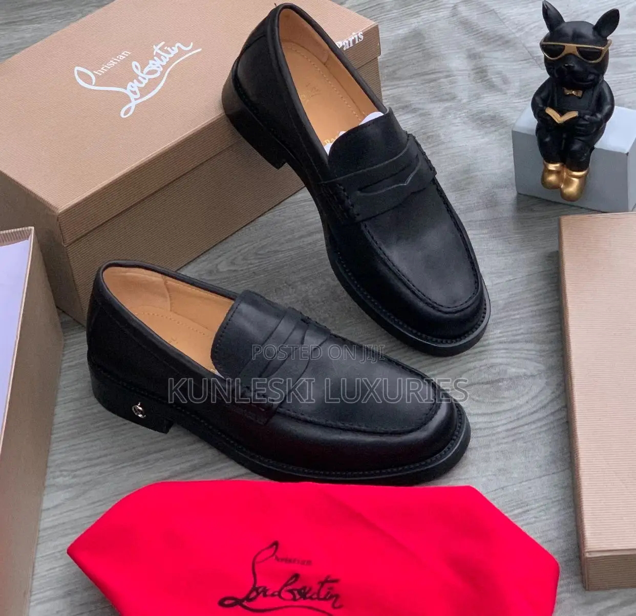 Original Christian Louboutin Black Loafers Shoe