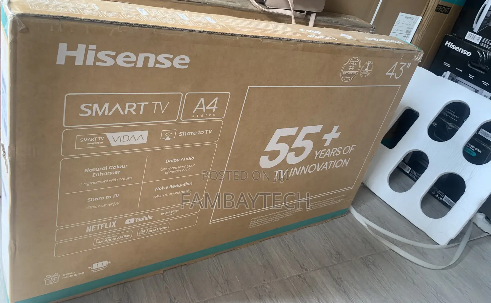 Modern Design 43 Inch Hisense Tv + Netflix
