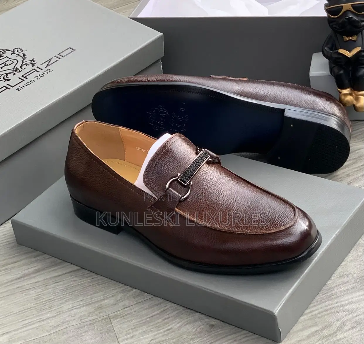 Original Ad Maurizio Black Brown Loafers Shoes