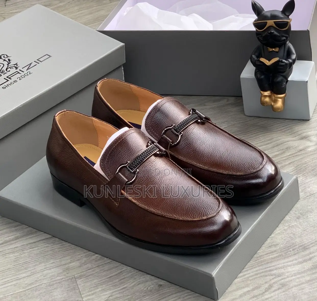 Original Ad Maurizio Black Brown Loafers Shoes