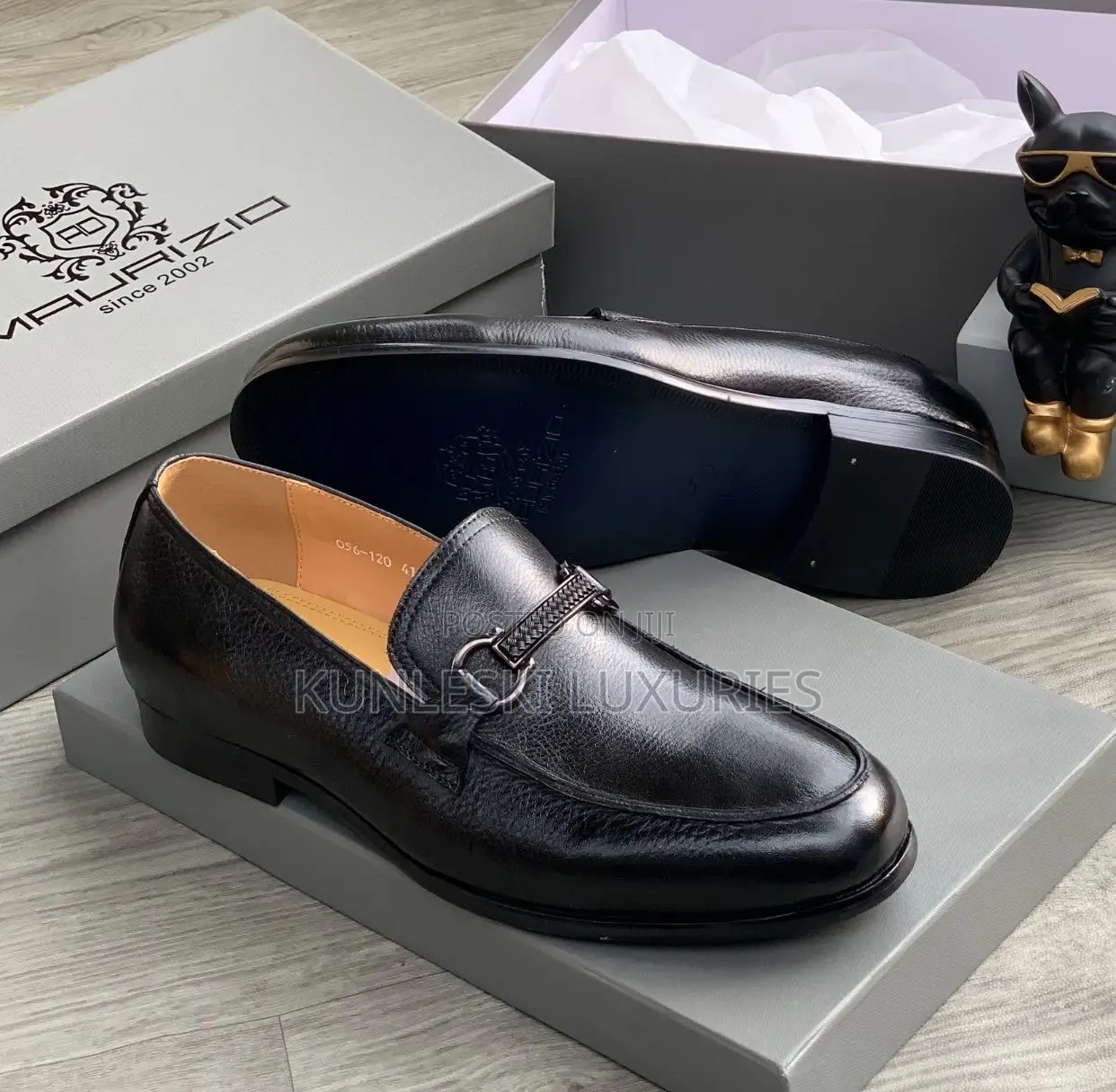 Original Ad Maurizio Black Brown Loafers Shoes