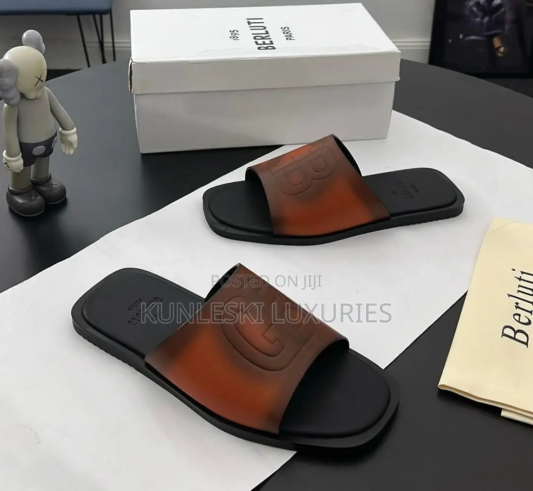 Original New Berluti Leather Slippers