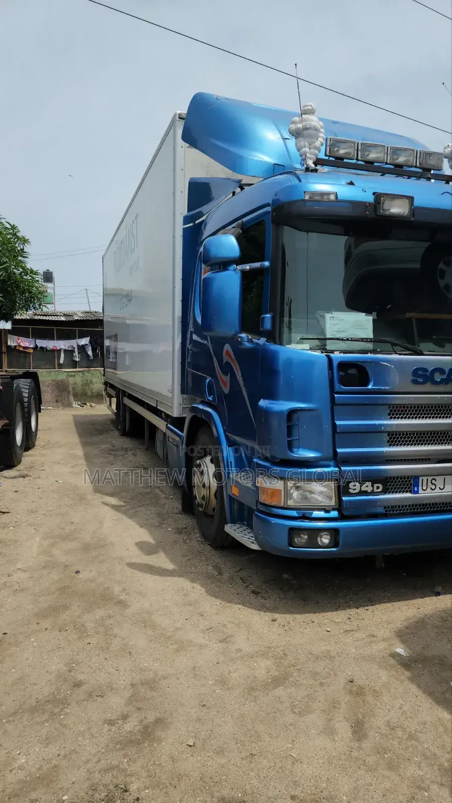 Foreign Used Scania 94d Container Body Truck, Front and Back Balloon