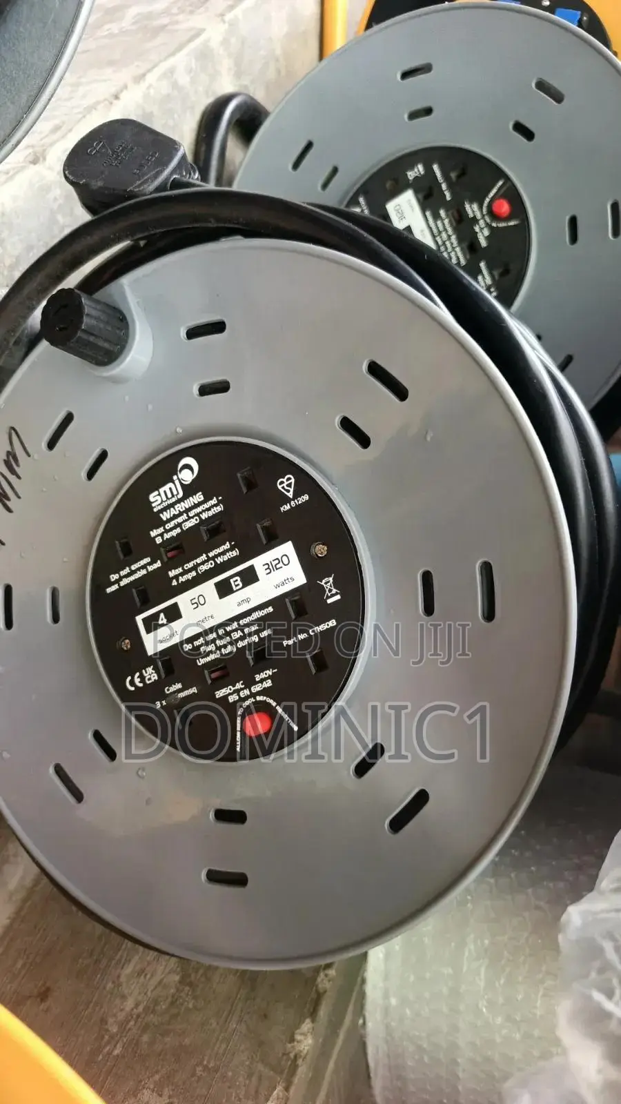SMJ 50 Meter Heavy-Duty Extension Cable Reel 4mm Thickness