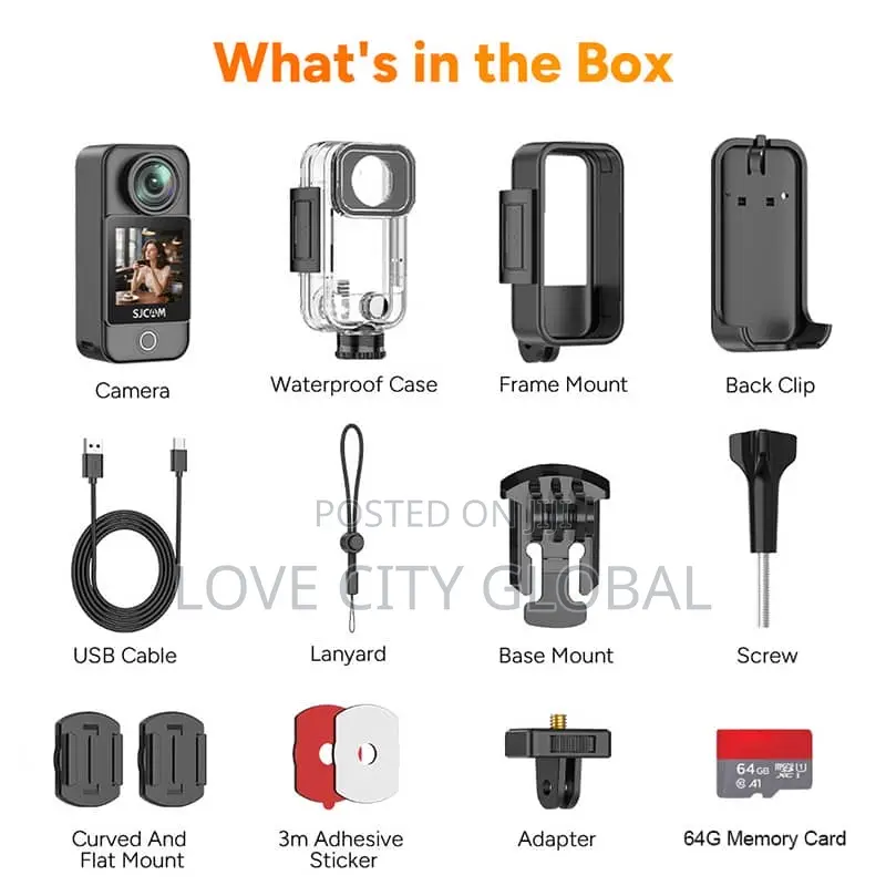 Sjcam C400 Pocket Action Camera Wifi Hd Touchscreen,Wearable Cam