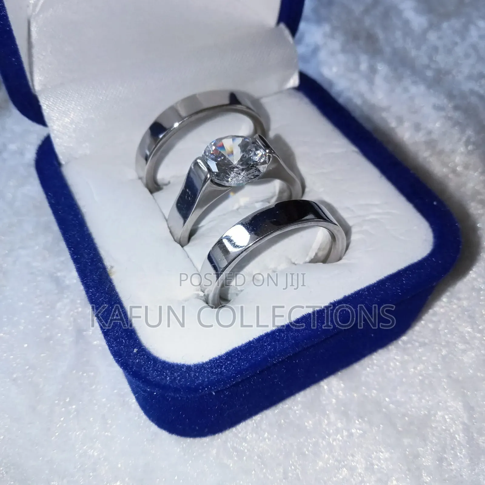 Non-tarnishing Steel Engagement And Wedding Ring