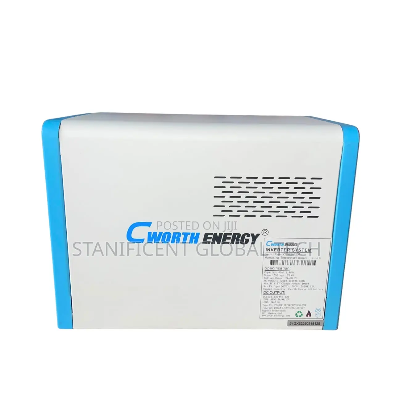 Cworth Energy 1200watts Portable Solar Generator - 60ah 1.5kwh Battery