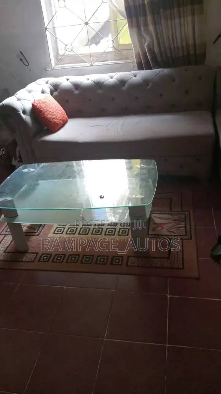 Set of Chair and Glass Table, Everything Is in Good Condition