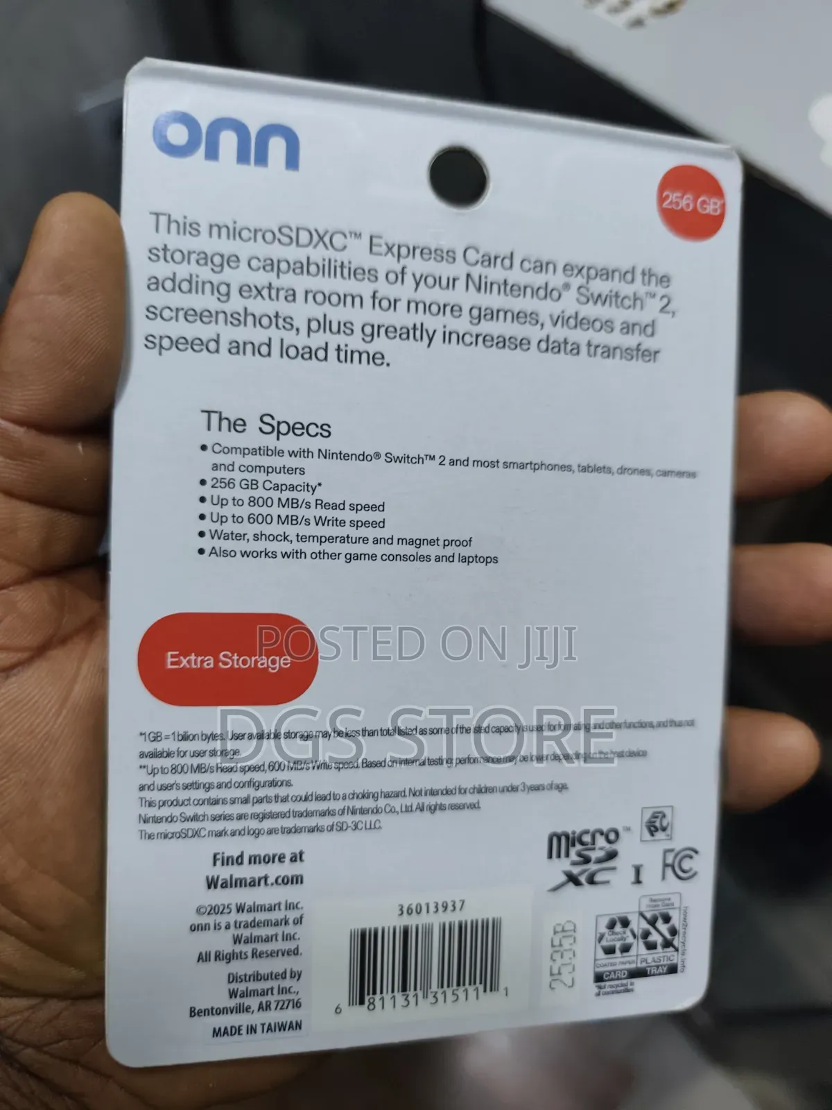Onn Micro SDXC Express Card 256gb Nintendo Switch 2 800mbs