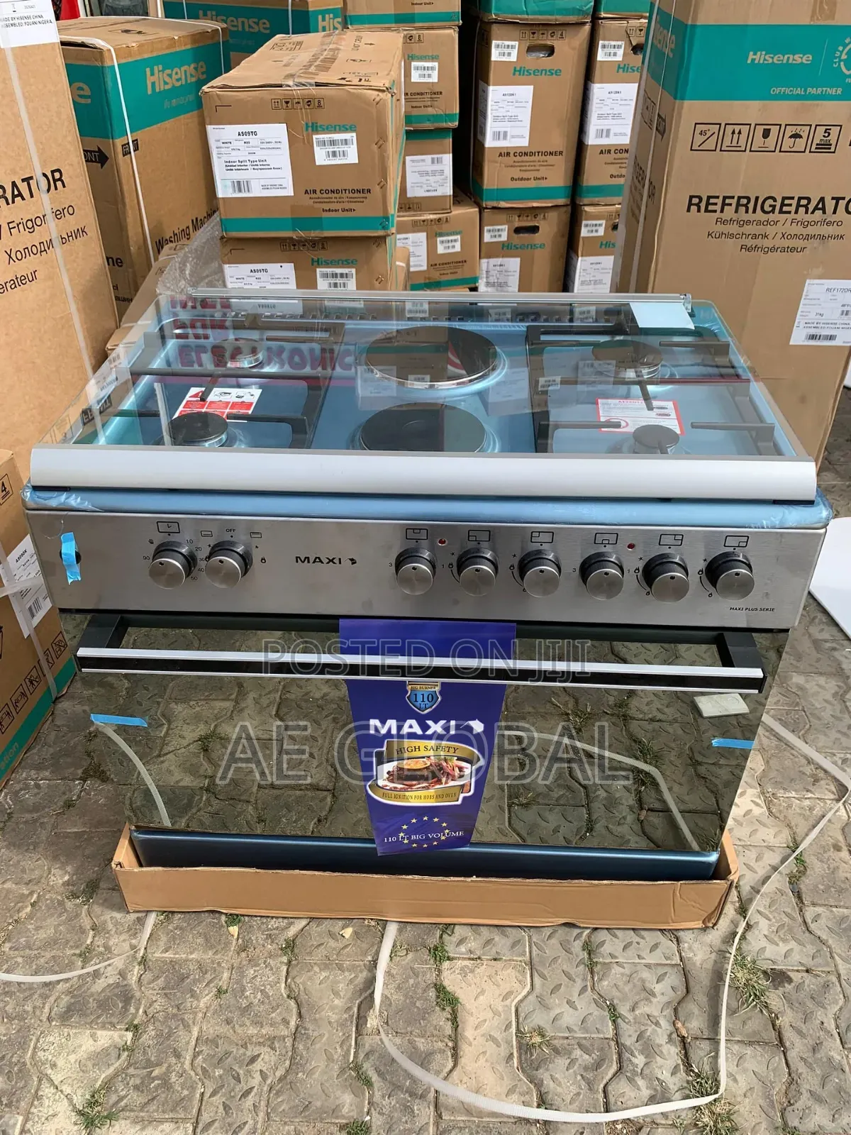 Maxi Gas Cooker 60/90cm 4burner 2 Electric