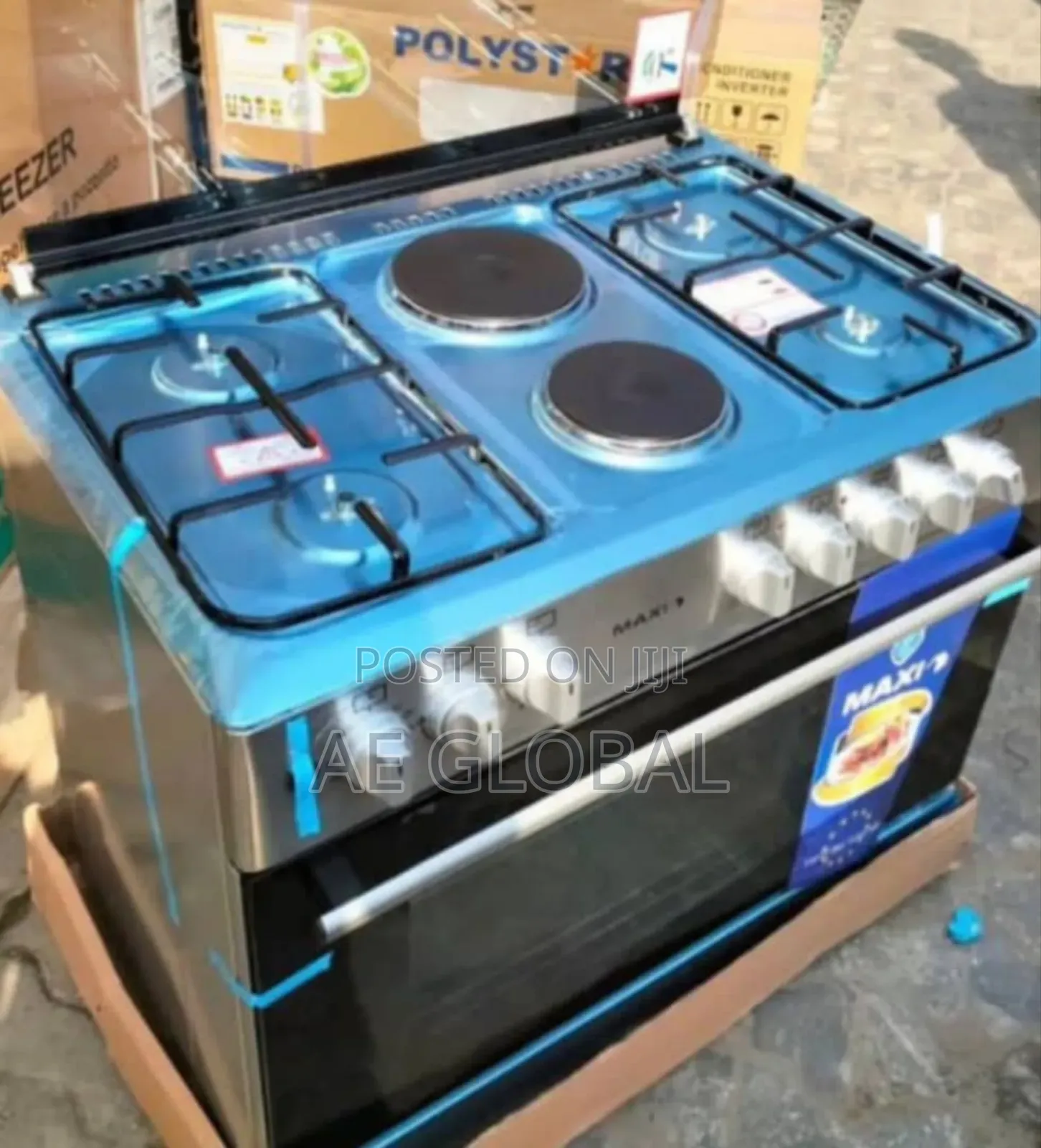 Maxi Gas Cooker 60/90cm 4burner 2 Electric