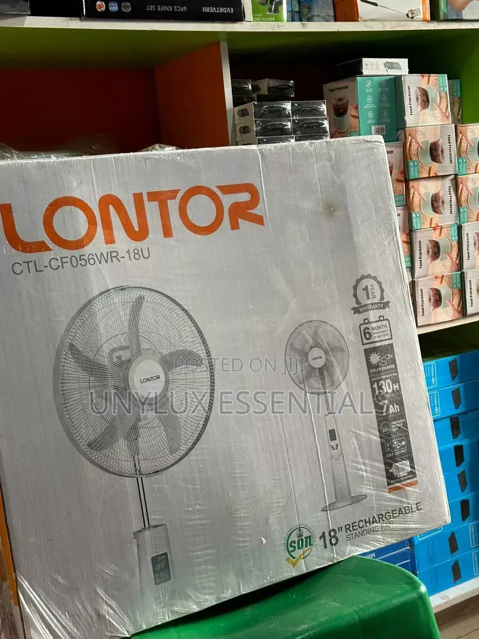Lontor CTL Cf056wr - 18 Inches Rechargeable Standing Fan With Remote