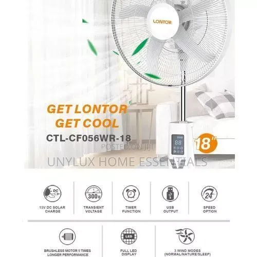 Lontor CTL Cf056wr - 18 Inches Rechargeable Standing Fan With Remote