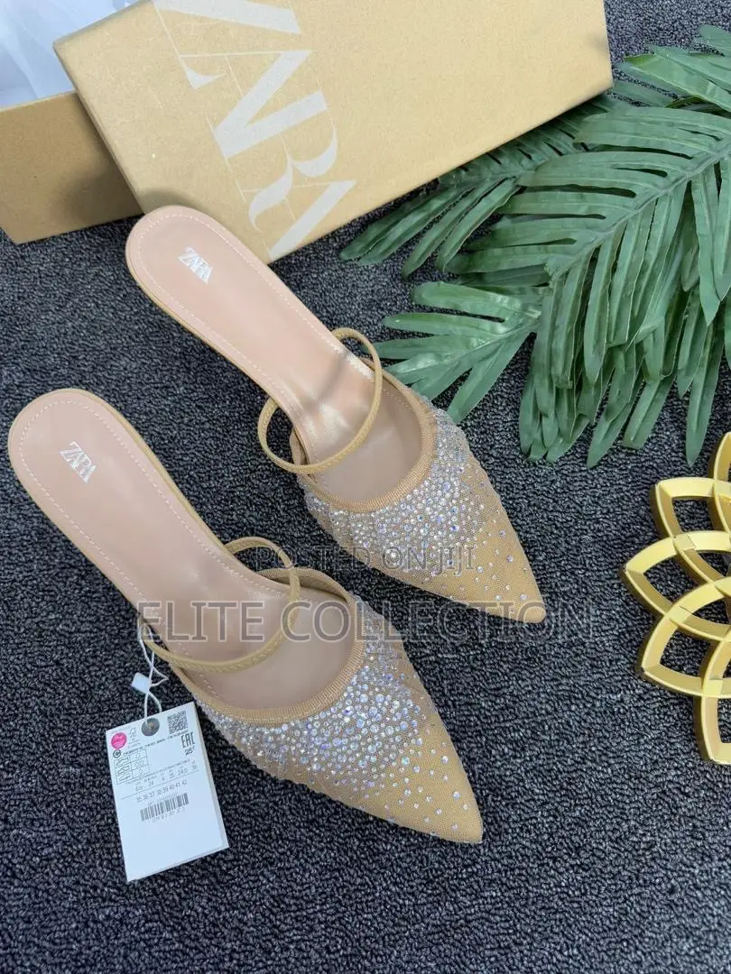 Luxury Crystal Zara Shoe Size 38 to 42 With Box