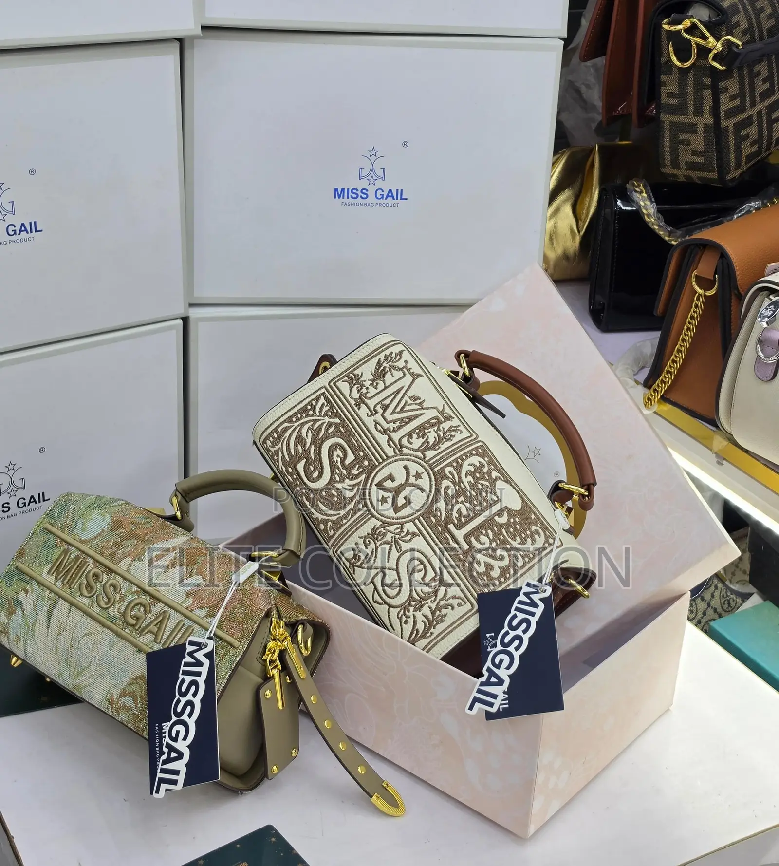 Miss Gail Fully Boxed Luxury Bag Available as Displayed