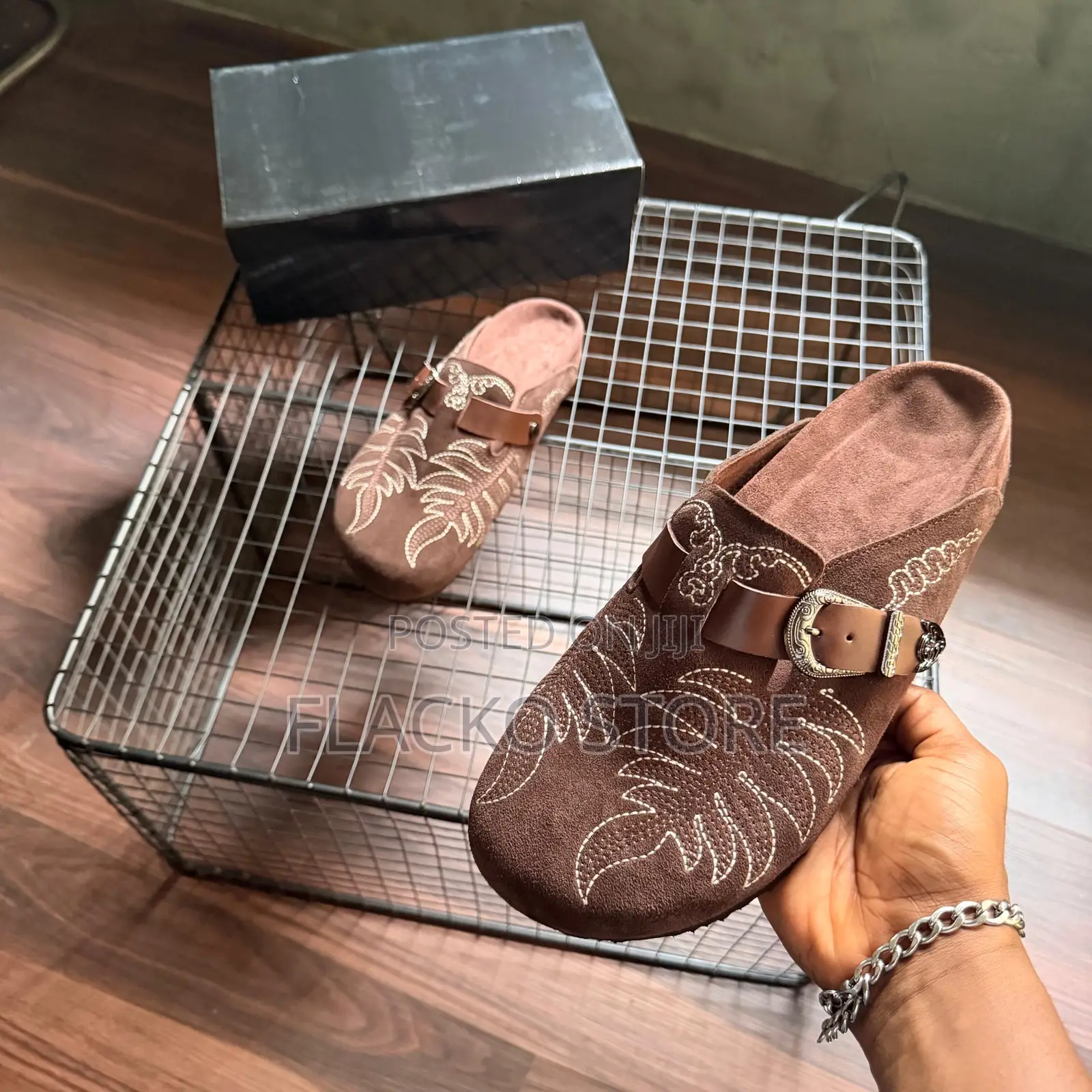 Original Embroidered Cow Boy Clogs Mules