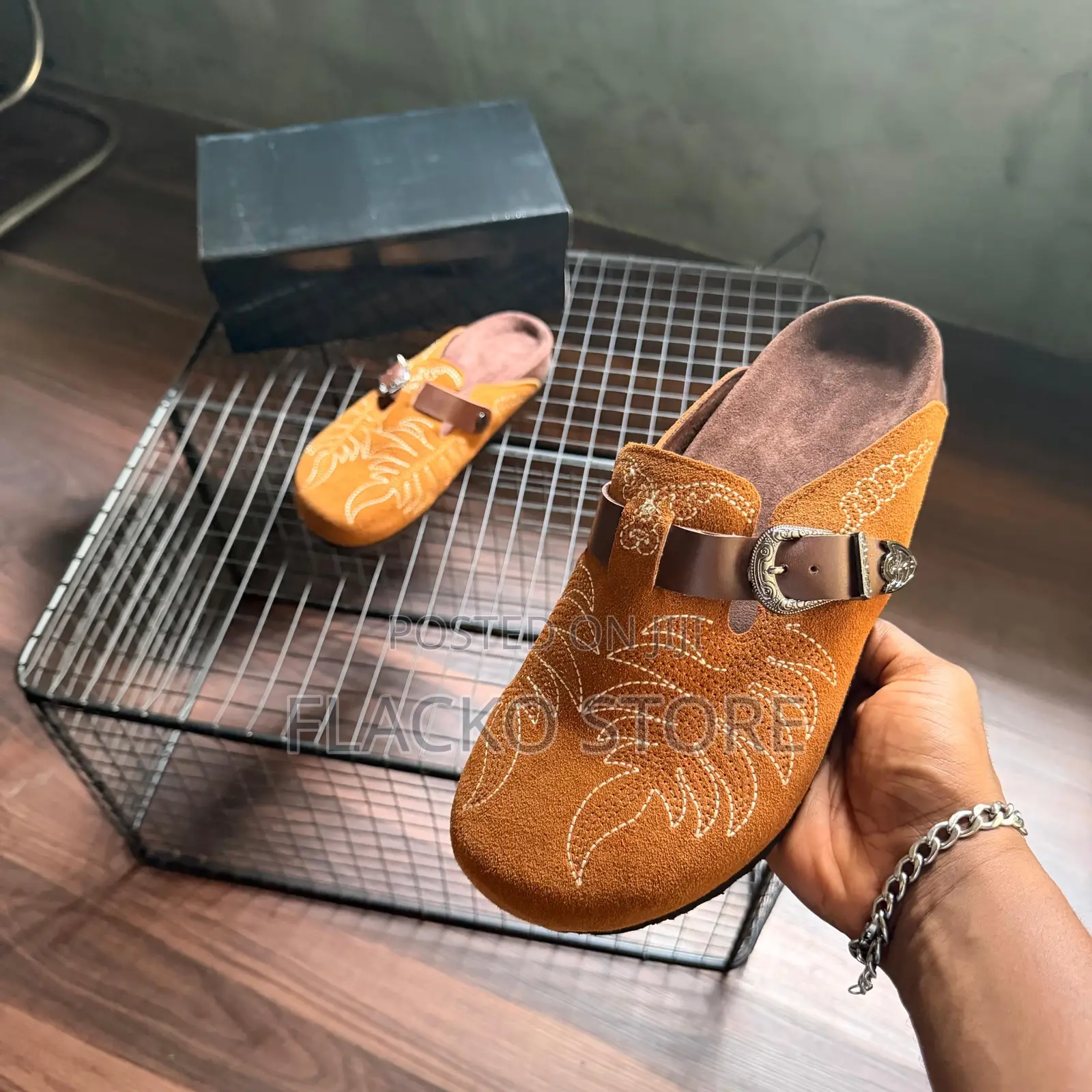 Original Embroidered Cow Boy Clogs Mules