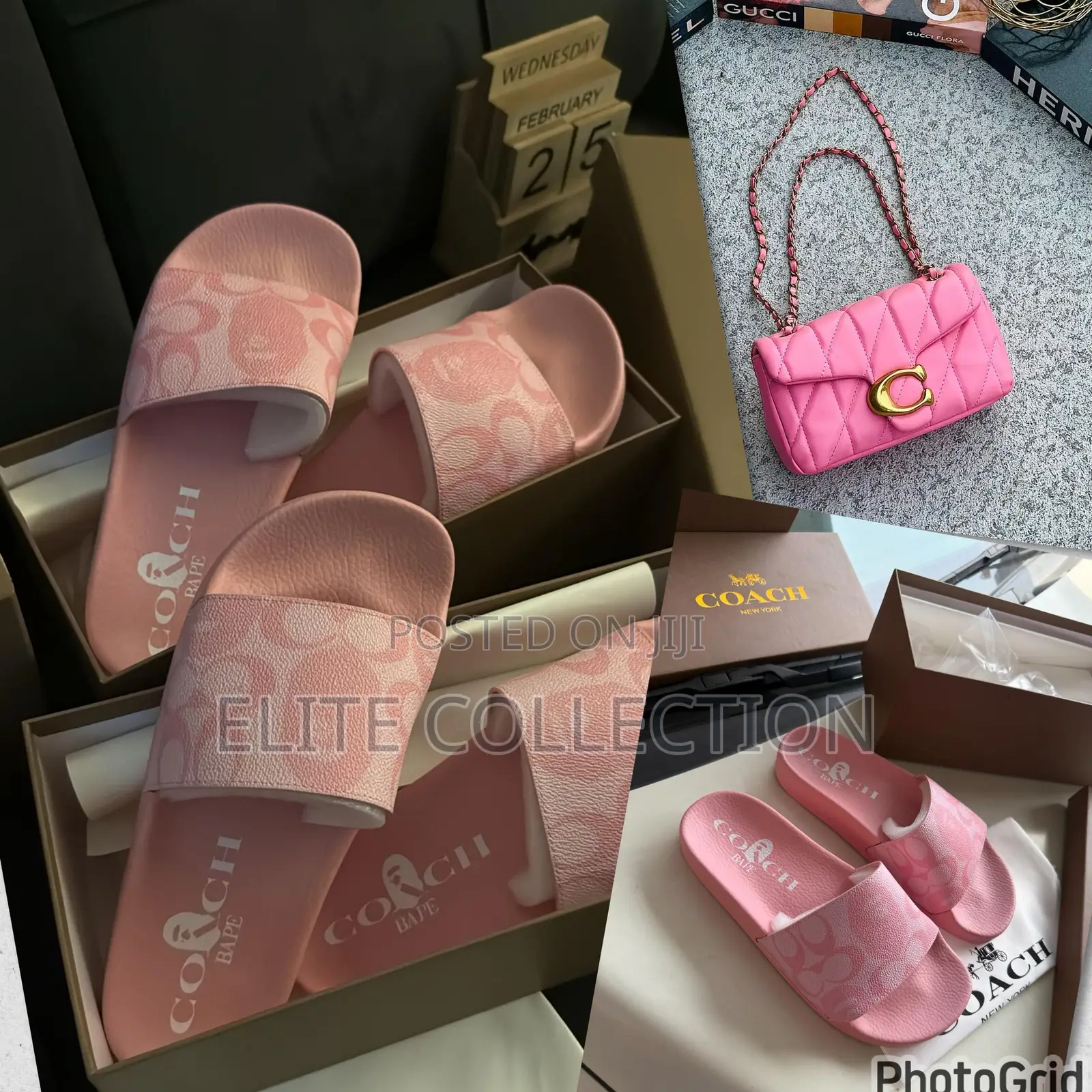 Coach Luxury Slide And Bag Combo Size:37/38/39/40/41/42 Colors As Seen