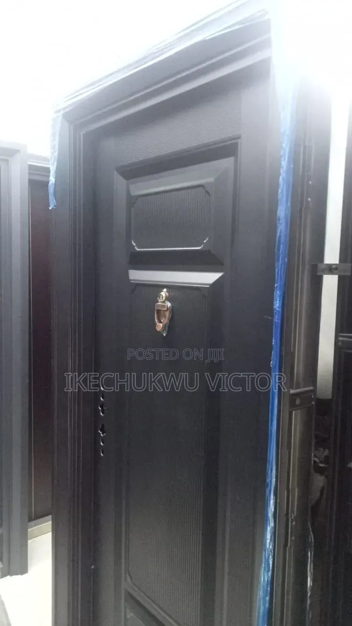 3ft Matte Black Top Steel Door