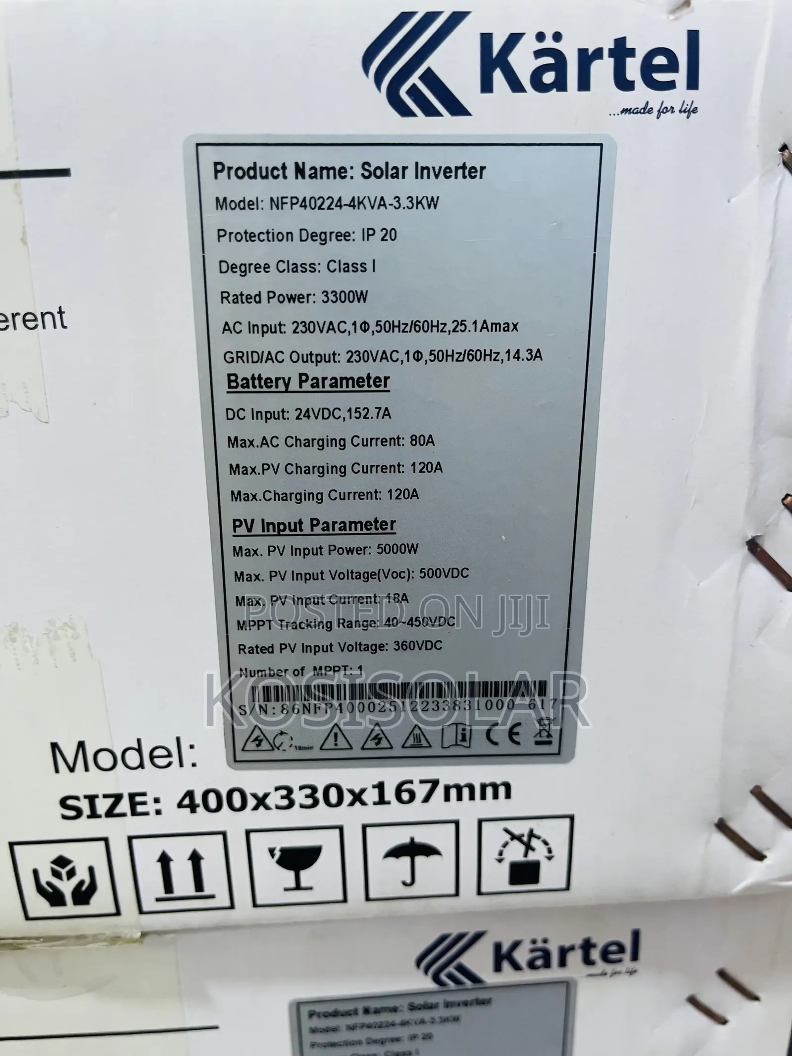3.3kva 24v Kartel Hybrid Inverter