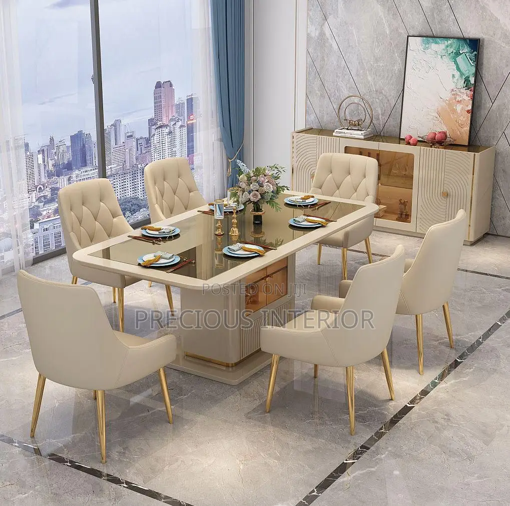Luxury Dining Set With 6 Chairs