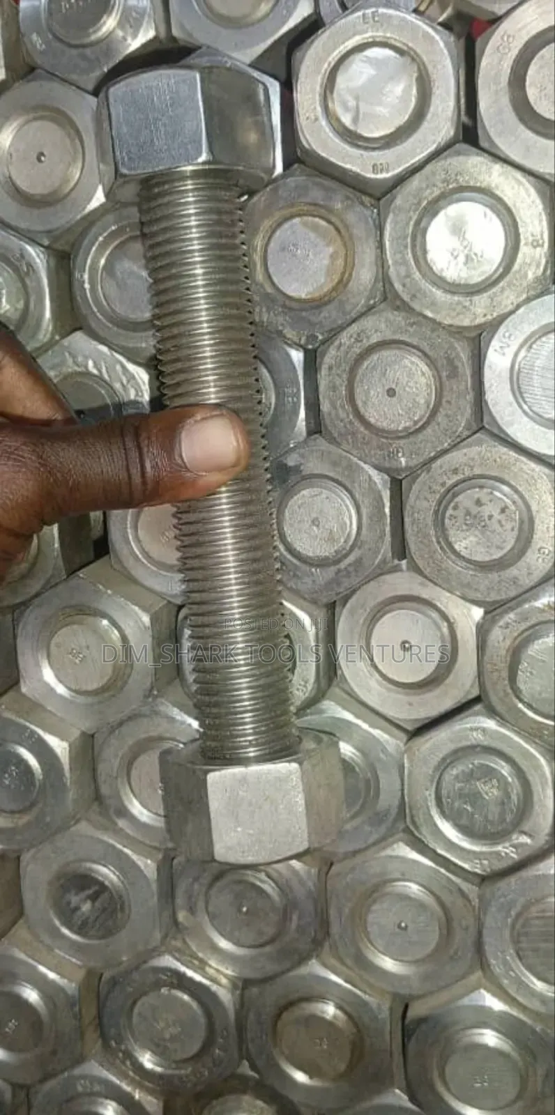1-1⁄8 X 8"Inch Stainless Steel Heavy-Duty Industrial Stud Bolt Nut