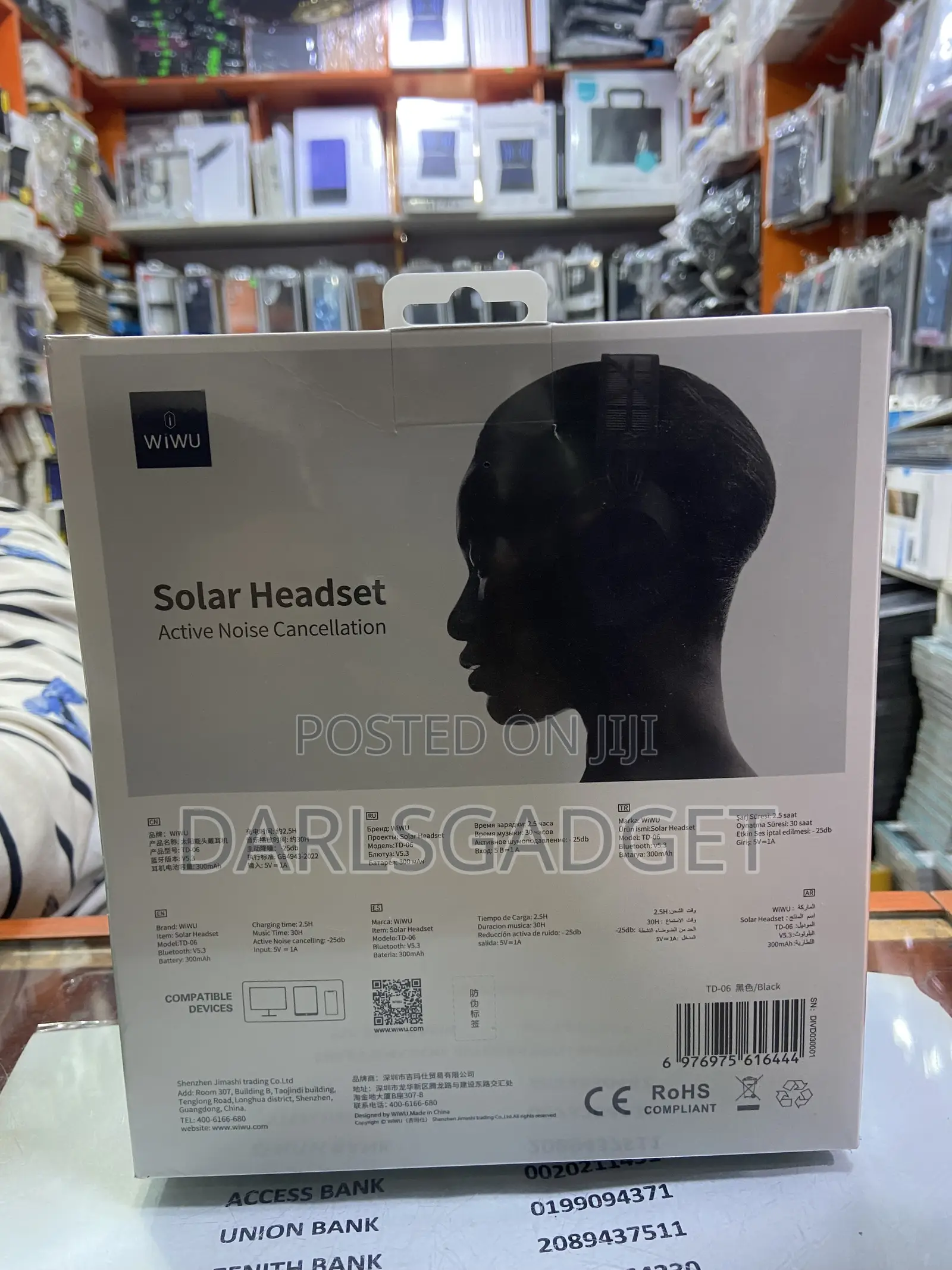 Wiwu Solar Charging Anc Wireless Headset With 30h Battery Life