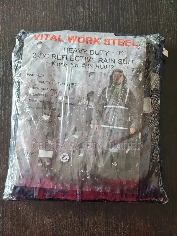 Safety Heavy Duty 2-pc Polyester Reflective Raincoat