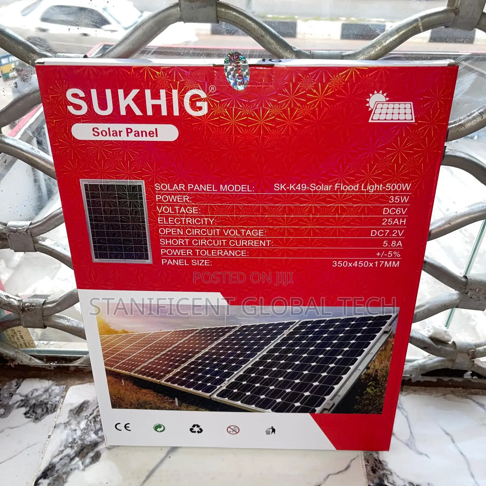 Sukhig 500watts Solar Flood Light With 35watts Solar Panel