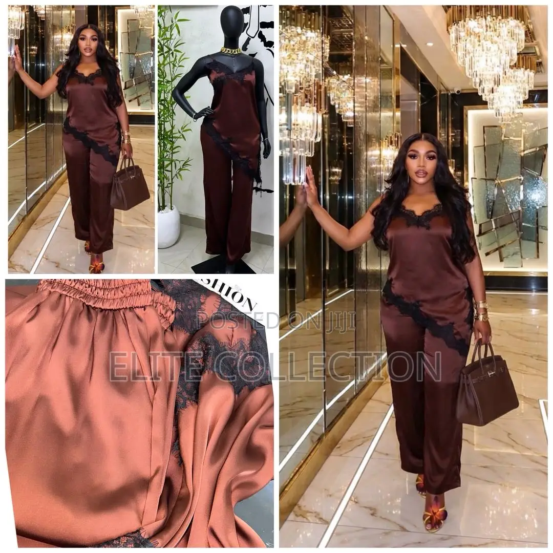 Stylish Laced Satin Pant Set |Izes : M L Xl XXL XXXL to Fit 6-18/20