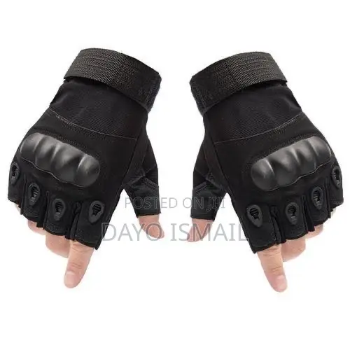 Fingerless Gloves With Hard Knuckle Anti-Slip Adjustable