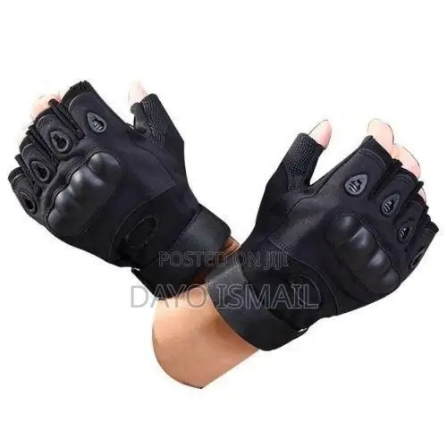 Fingerless Gloves With Hard Knuckle Anti-Slip Adjustable