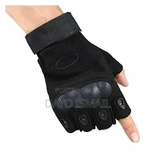 Fingerless Gloves With Hard Knuckle Anti-Slip Adjustable
