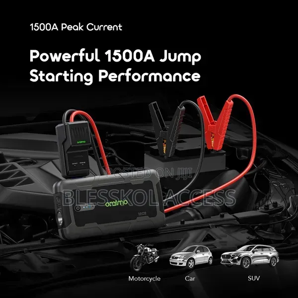 Oraimo Powerspark 1500a Car Jump Starter With 10000mah Power Bank