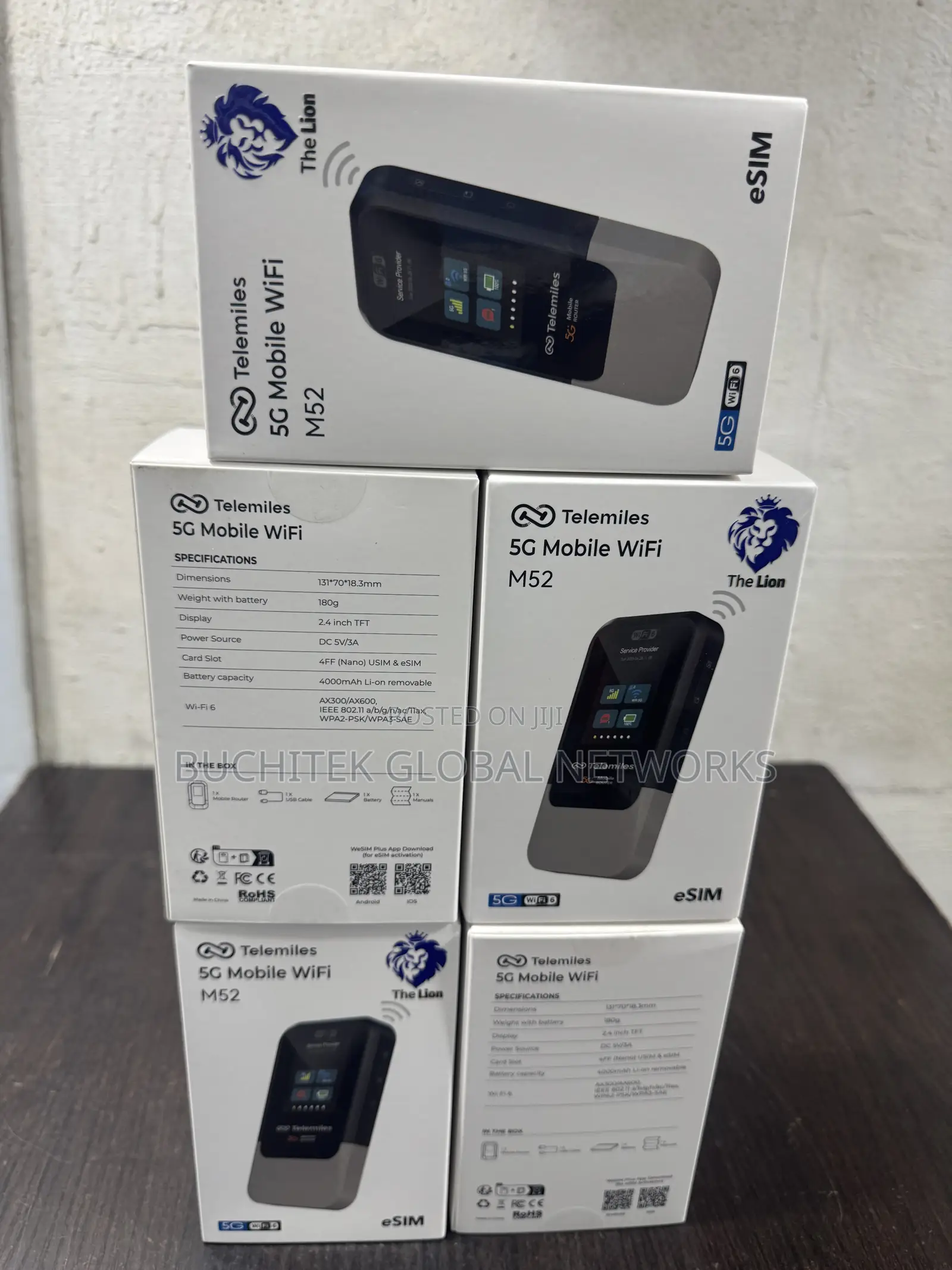 Telemiles M52 Wi-Fi 6 5g Pocket Mobile Mifi Physical Sim and Esim