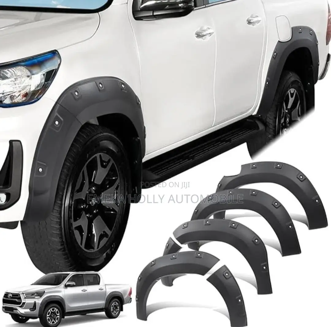 Brand New Pocket-Style Matte Black Fender Flares Set for Toyota Hilux