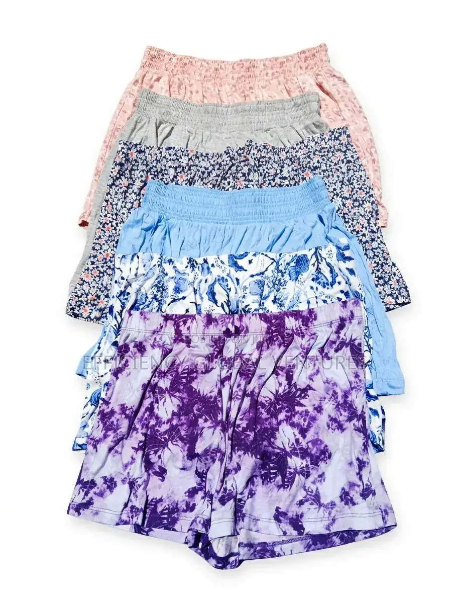 6 Set Comfortable Ladies Lounge Shorts / Pyjamas -Mixed Colors Print