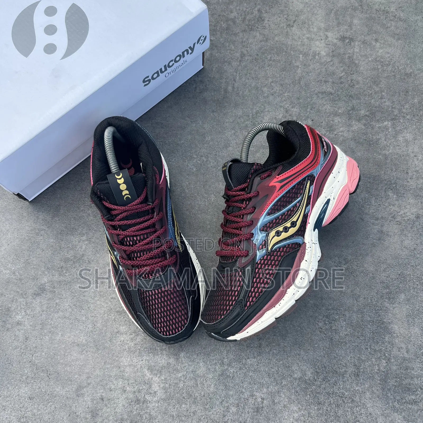 Original Saucony Shoes Wine and Black High Grade