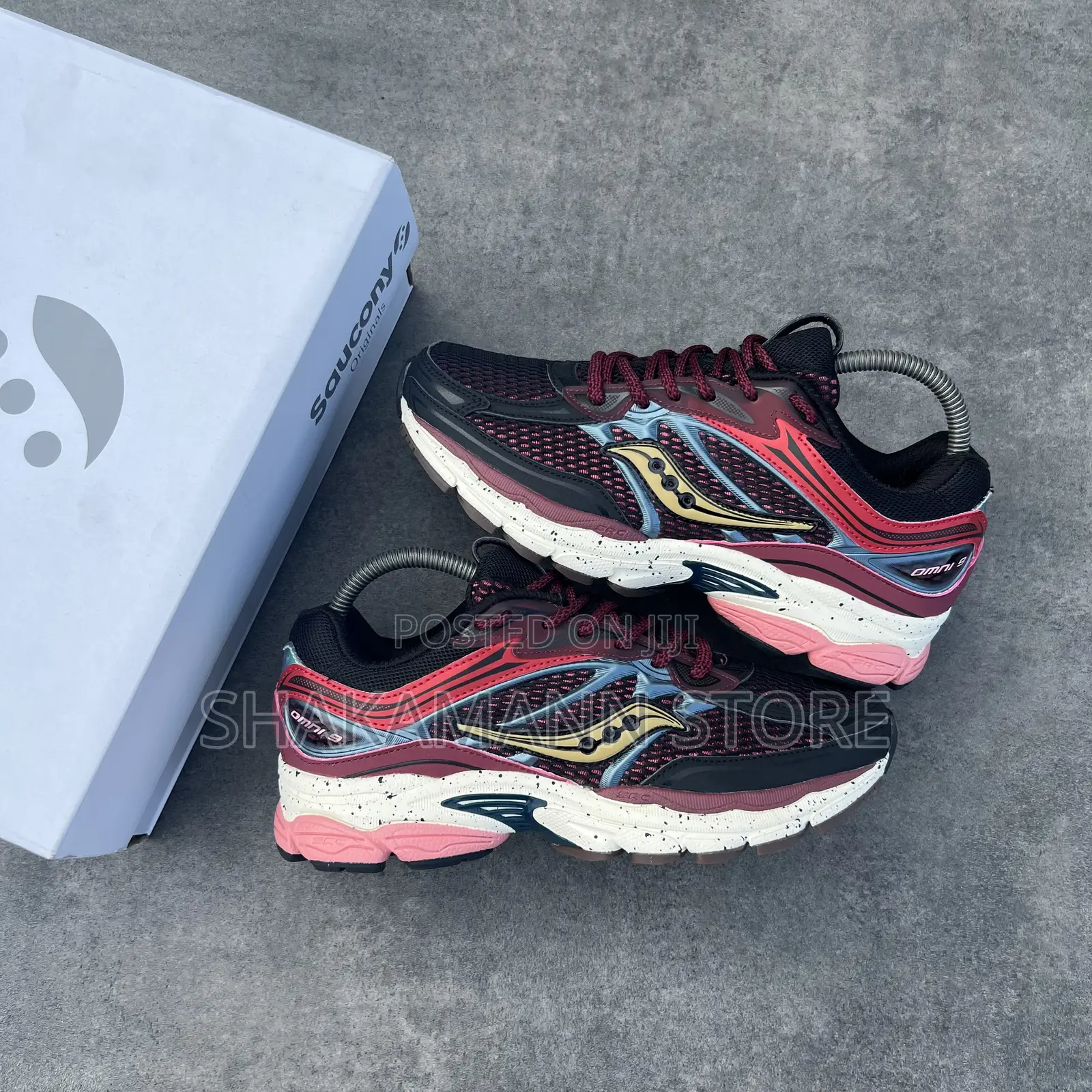 Original Saucony Shoes Wine and Black High Grade