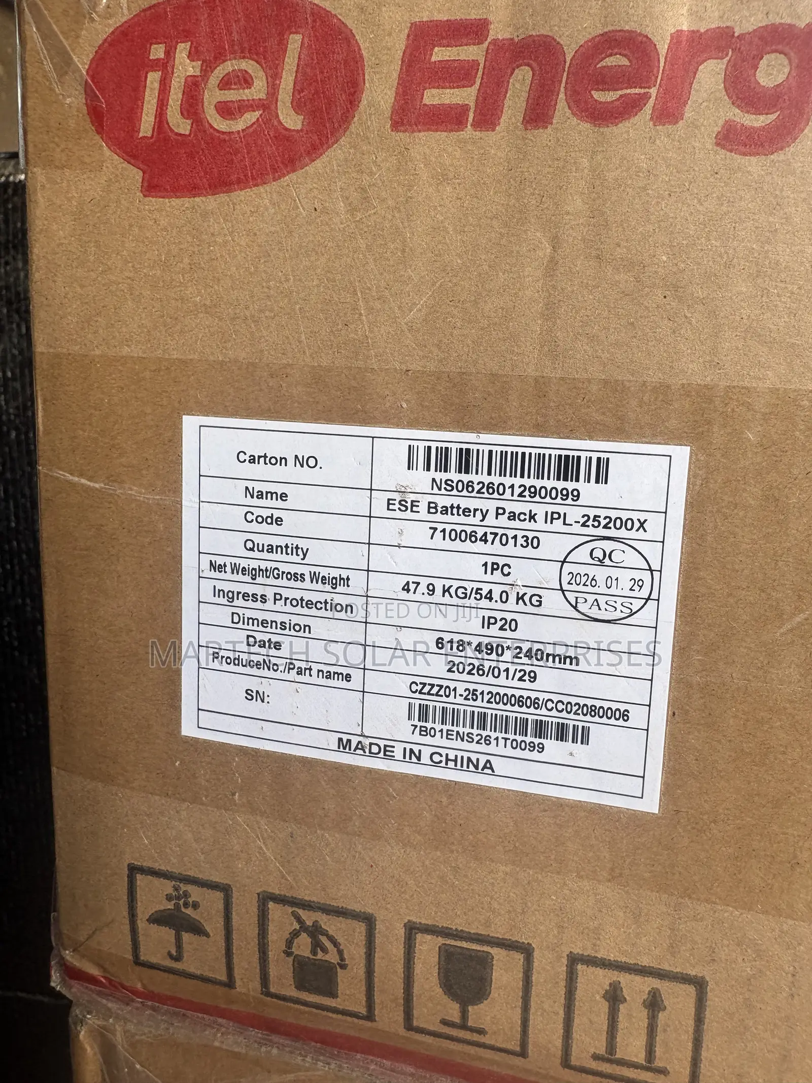 5kwh/24v 200ah Itel Lithium Battery