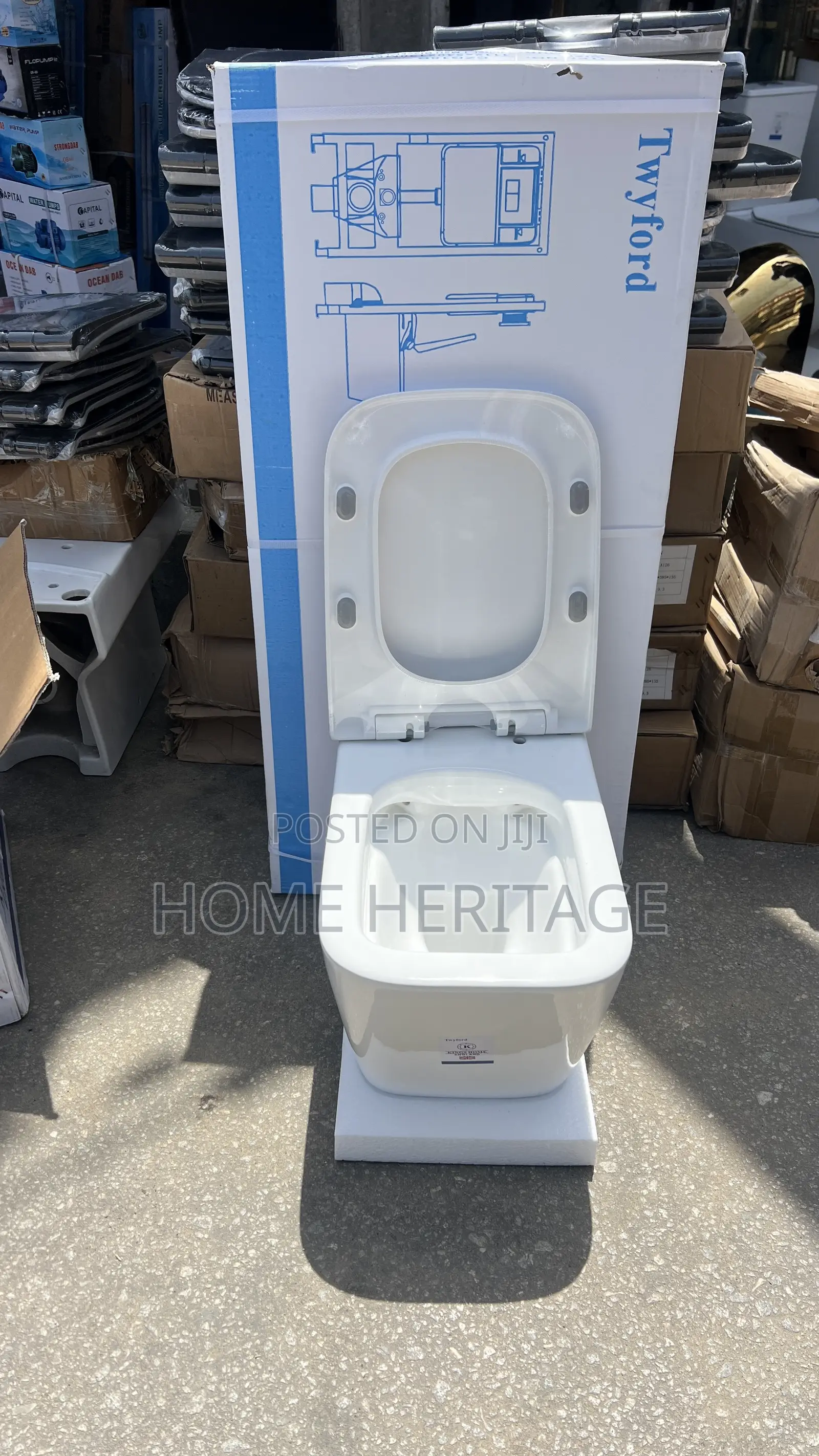 Twyford Square Wall-Hung Toilet With Powerful Flushing System