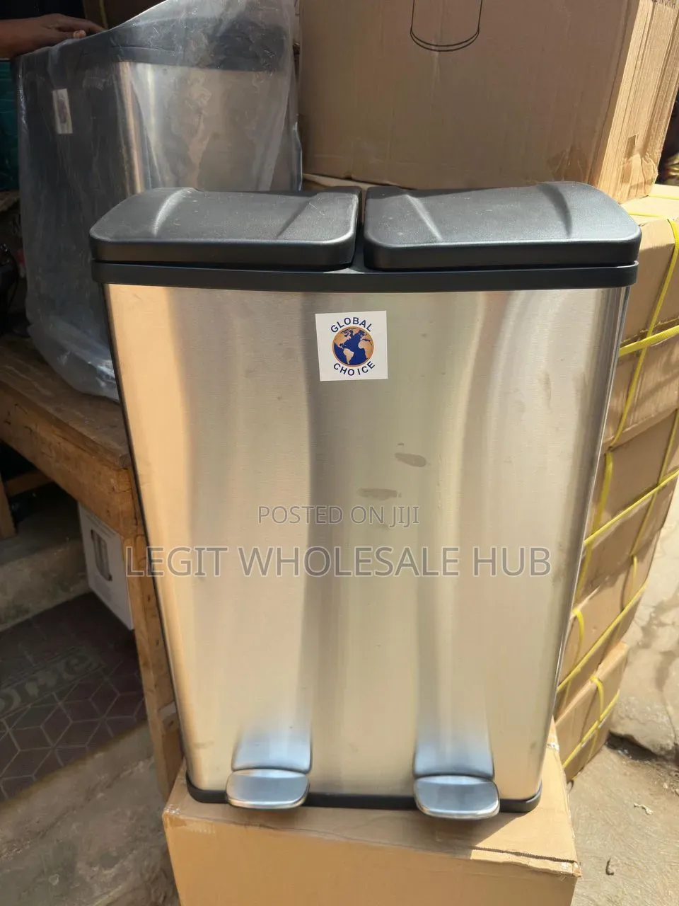 60l Stainless Steel Pedal Bin (2 Compartment)