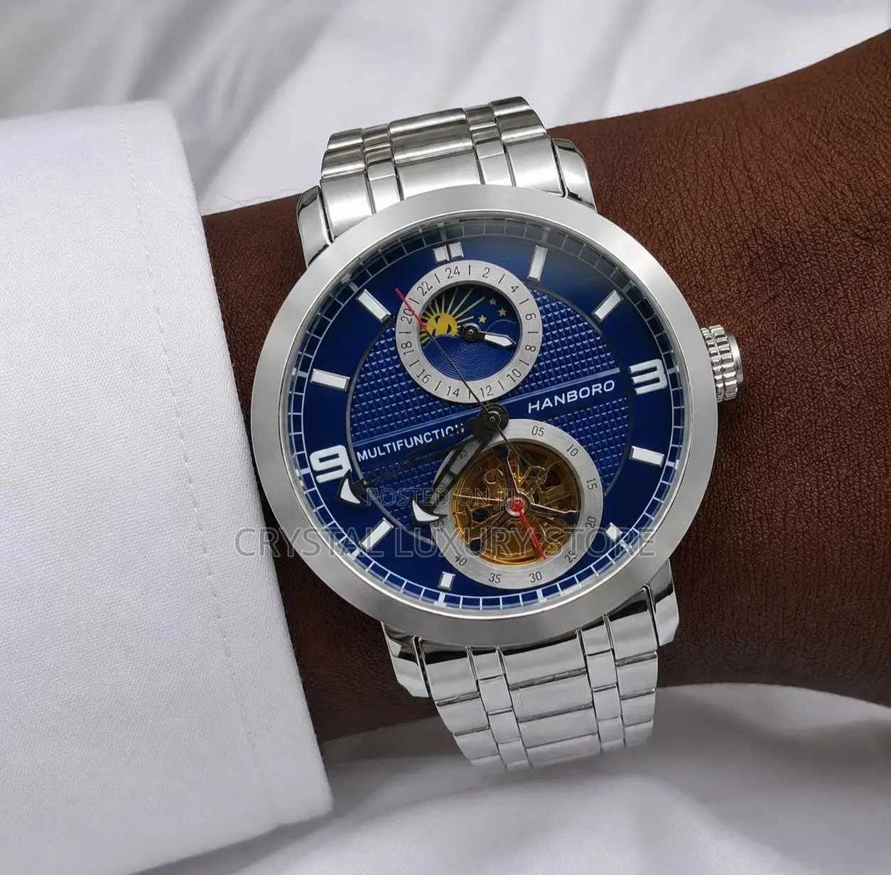 Hanboro Quality Luxury Men Multifunctional Wristwatch