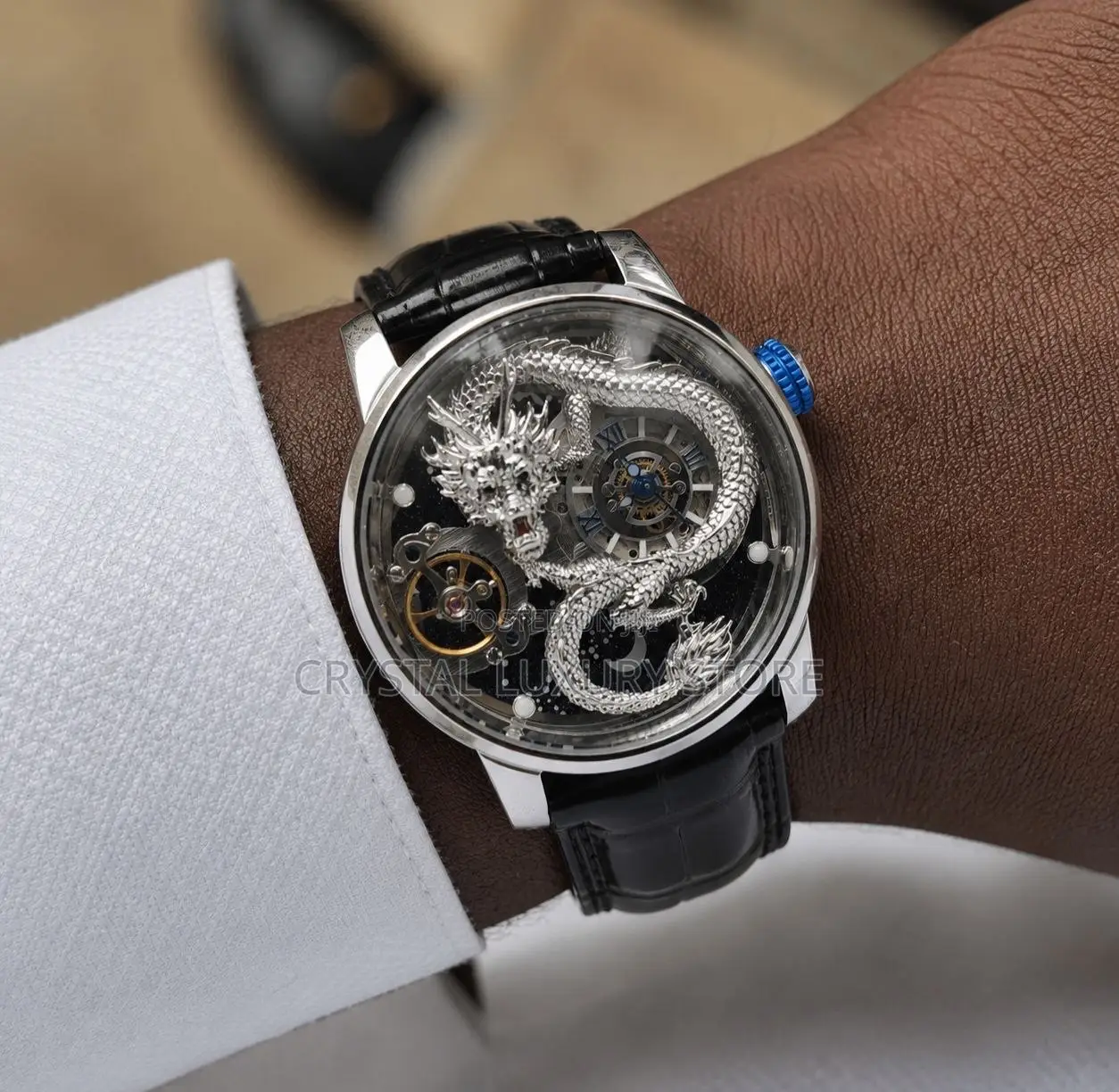 Hanboro Authentic Quaity Luxury Chronograph Genuine Leather Wristwatch