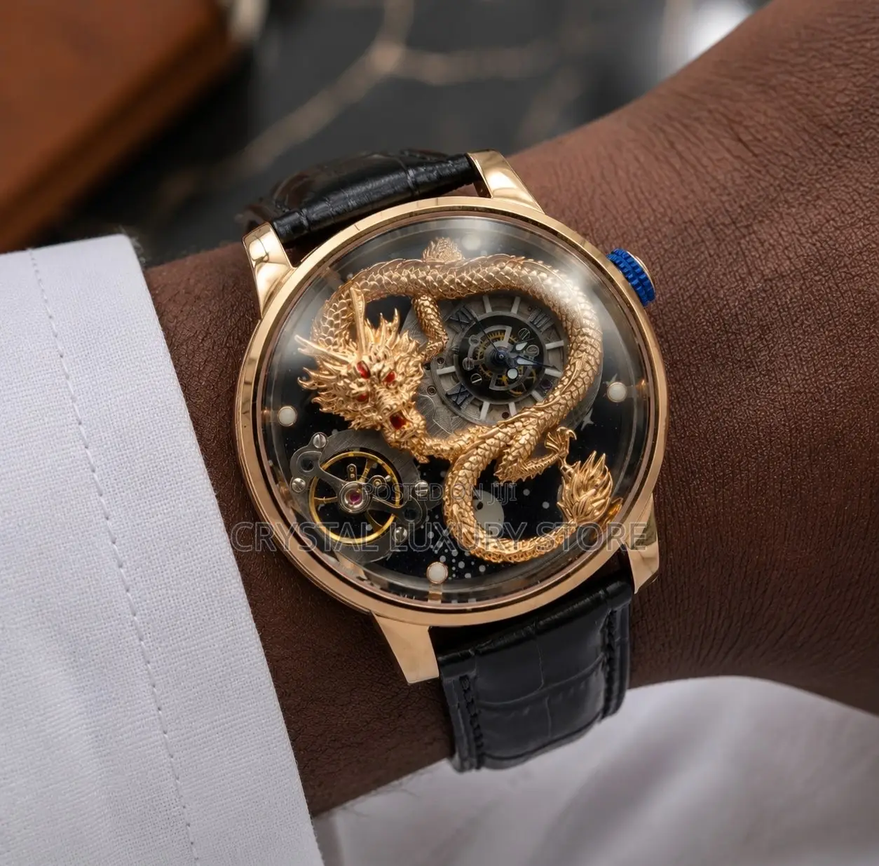Hanboro Authentic Quaity Luxury Chronograph Genuine Leather Wristwatch